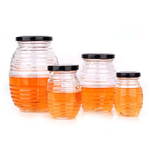Wholesale 70ml 180ml 380ml 730ml glass honey Jam food jar with metal lid